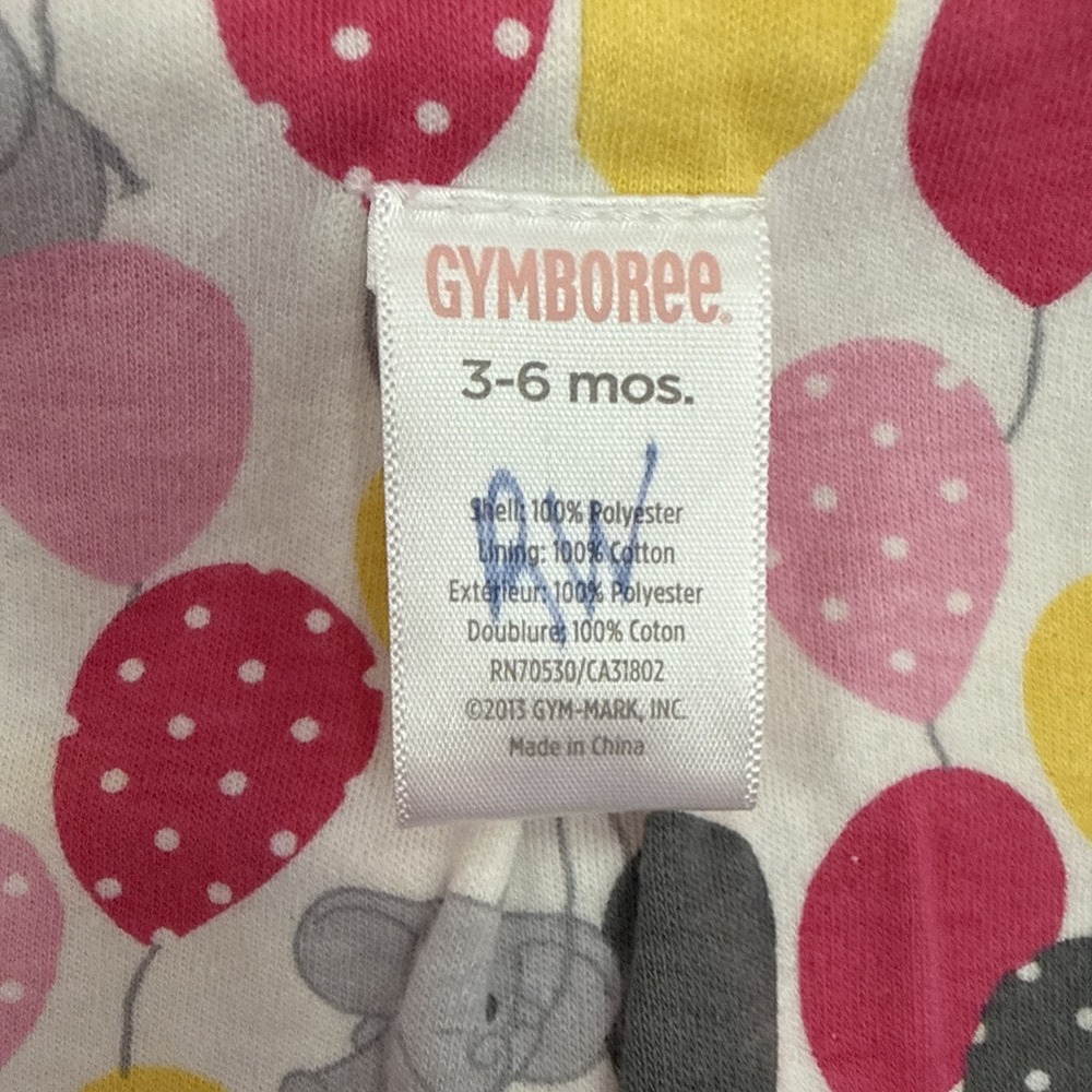 Gymboree "Happy Elephant" Baby Girl  Pink Dress Coat  3-6 Mo. Elephant Balloons - Picture 3 of 6